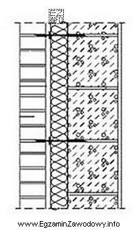 Warstwę konstrukcyjną ściany przedstawionej na rysunku wykonano z betonu