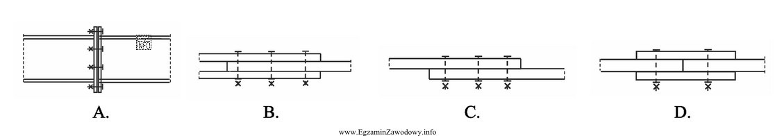 Na którym rysunku przedstawiono połączenie śrubowe 