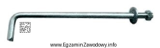 Na rysunku przedstawiono element kotwiący stosowany w drewnianych konstrukcjach 