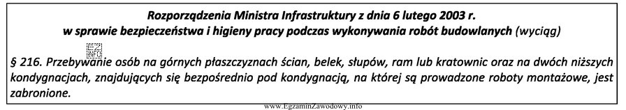 Na podstawie przedstawionego wyciągu z Rozporządzenia Ministra Infrastruktury 