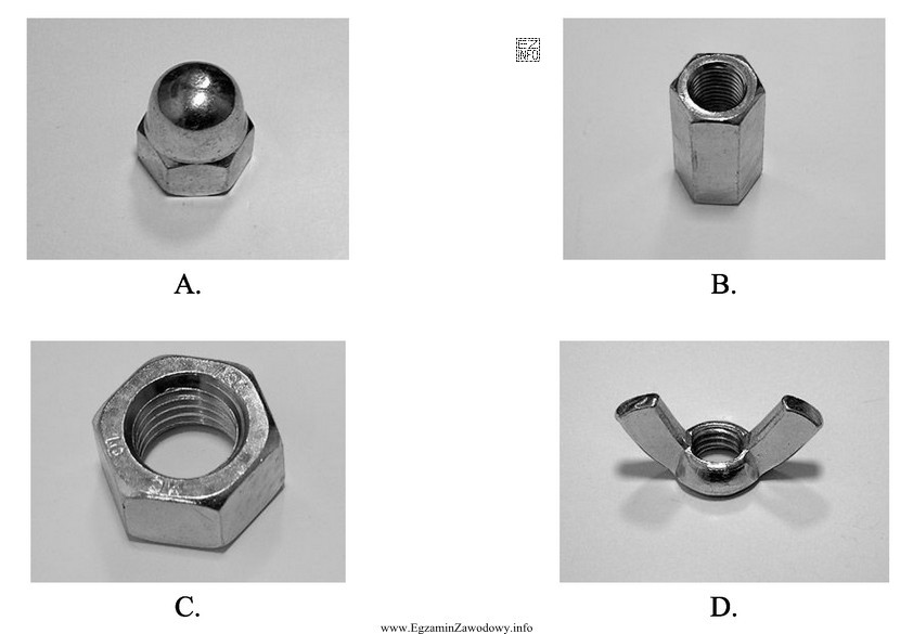 Na którym rysunku przedstawiono nakrętkę kołpakową?