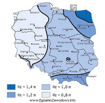 Na podstawie mapy stref przemarzania gruntu określ, na jakiej 