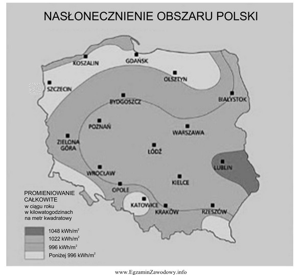 Określ na podstawie załączonej mapy, w którym 