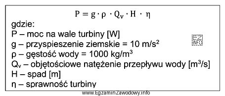 Korzystając z wzoru, oblicz, ile wynosi moc na wale 