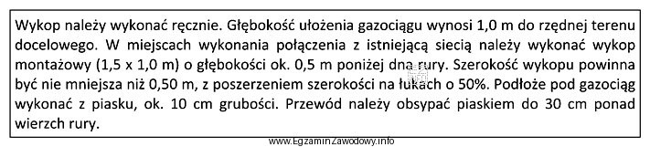 Na podstawie przedstawionego fragmentu opisu technicznego projektu wykonawczego przebudowy gazocią
