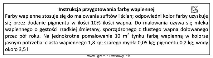 Na podstawie instrukcji oblicz, ile ciasta wapiennego potrzeba do dwukrotnego 