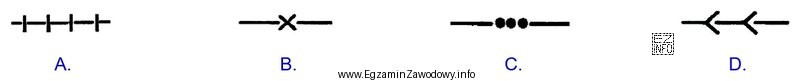 Oznaczenie graficzne przewodu parowego niskiego ciśnienia przedstawiono na rysunku