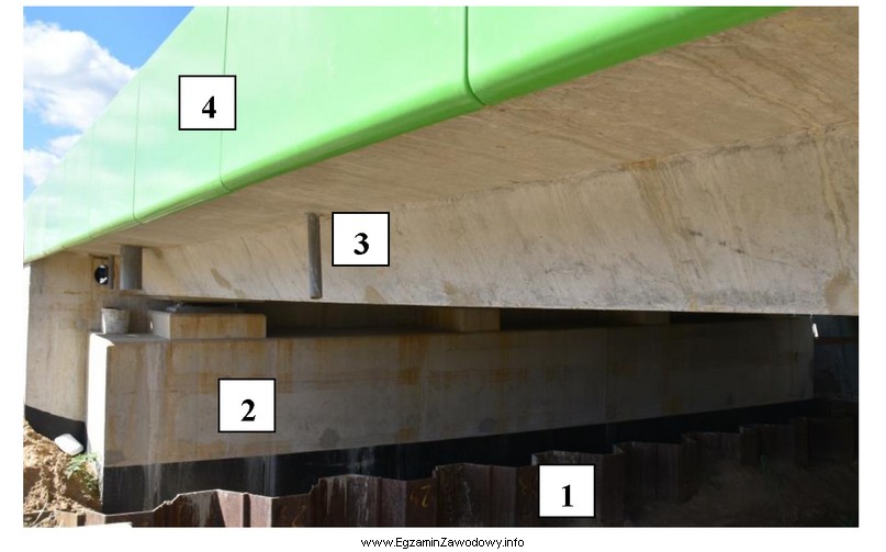 Na rysunku element odwodnienia mostu oznaczono cyfrą