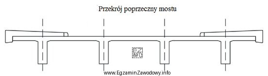 Na rysunku przedstawiono przekrój poprzeczny mostu