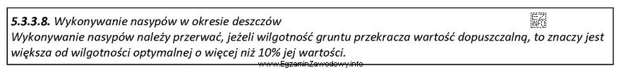 Na podstawie informacji zawartych w zamieszczonym fragmencie Specyfikacji Technicznych okreś