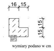 Na podstawie zamieszczonego przekroju poprzecznego ławy betonowej z oporem oblicz, 