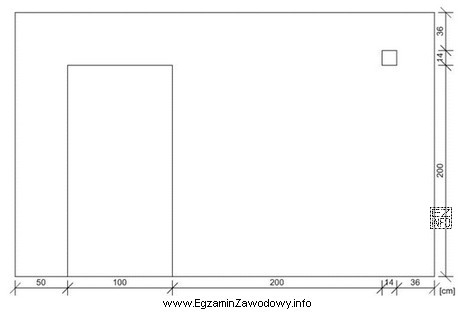 Na podstawie zamieszczonego rysunku ściany oblicz jej powierzchnię przeznaczoną 