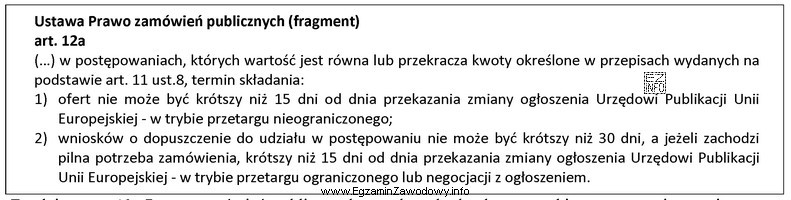 Zgodnie z art. 12a Prawa zamówień publicznych na roboty 