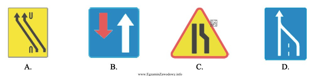 Który znak drogowy należy ustawić wraz ze znakiem 