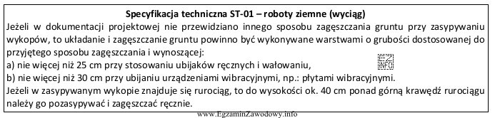 Na podstawie przedstawionego wyciągu ze specyfikacji technicznej, określ 