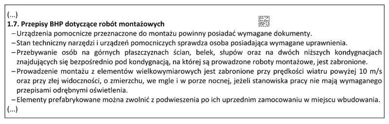 Z zamieszczonych przepisów BHP wynika, że podczas wykonywania robó