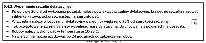 Na podstawie zamieszczonego fragmentu warunków technicznych wykonania i odbioru 
