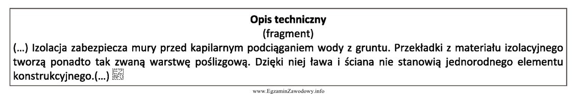 Przedstawiony fragment opisu technicznego dotyczy izolacji