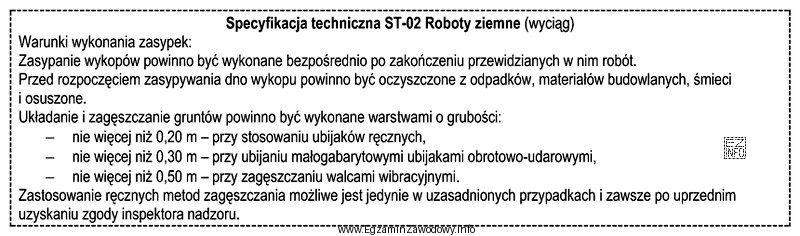 Na podstawie informacji zawartych w specyfikacji technicznej określ maksymalną 