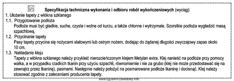 Na podstawie specyfikacji technicznej wykonania i odbioru robót wykoń