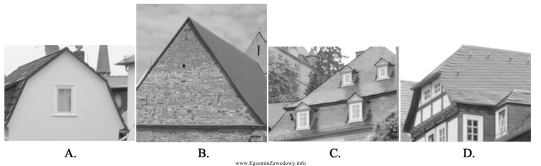 Na której fotografii przedstawiono dach mansardowy?