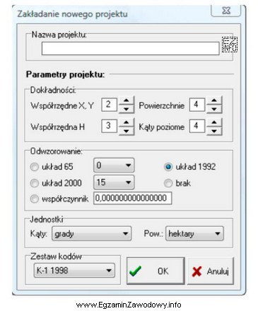 Którą dokładność określenia powierzchni ustawiono dla nowo 