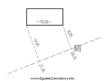 Na rysunku przedstawiono fragment szkicu pomiaru szczegółów 