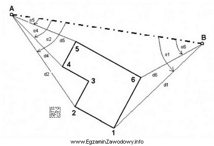 Którą metodę pomiaru szczegółów terenowych przedstawiono na szkicu?