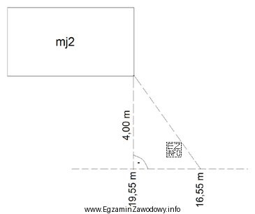 Zgodnie z zamieszczonym szkicem, z pomiaru sytuacyjnego szczegółów terenowych 