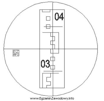 Odczyt kreski środkowej na łacie w niwelatorze wynosi: