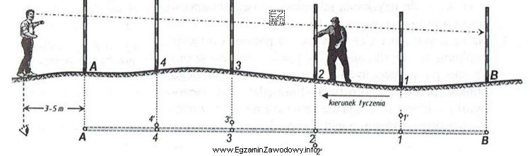 Którą z metod tyczenia prostej przedstawiono na rysunku?