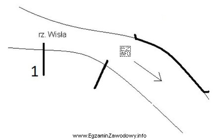 Na rysunku przedstawiono schemat regulacji rzeki z oznaczonymi elementami do 