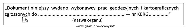 Skrót KERG, umieszczany w klauzuli znajdującej się na 