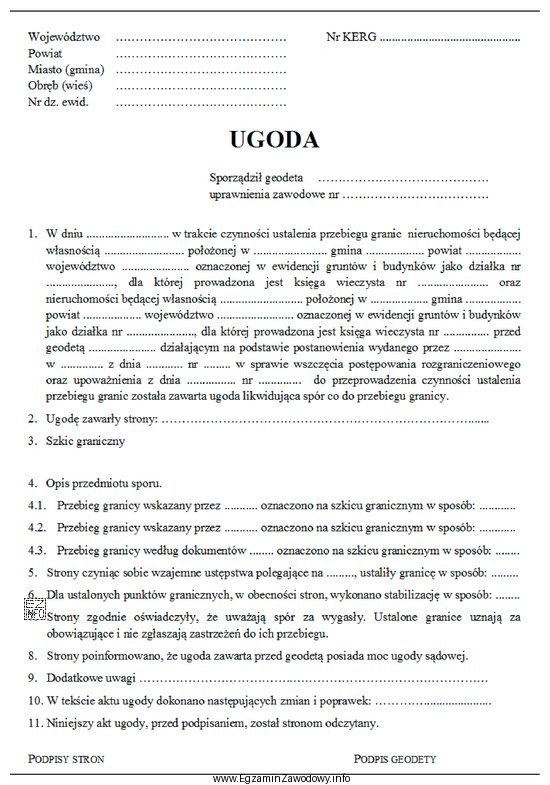 W trakcie której pracy geodezyjnej może być wykorzystany 