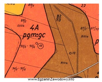 Którym numerem oznaczono na przedstawionym fragmencie mapy glebowo-rolniczej odkrywkę 