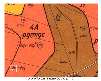 Którym numerem oznaczono na przedstawionym fragmencie mapy glebowo-rolniczej odkrywkę 