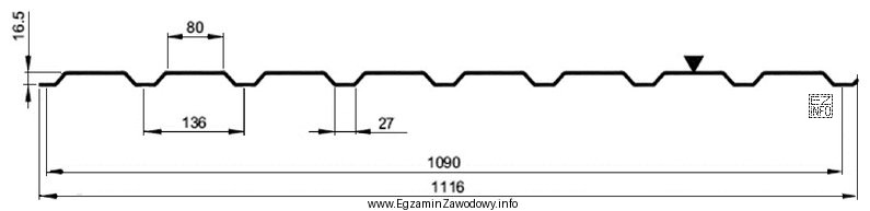 Wysokość fali blachy trapezowej przedstawionej na rysunku stosowanej do wykonania 