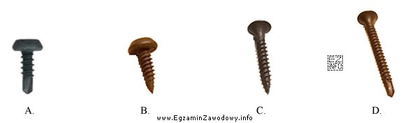 Na którym rysunku przedstawiono wkręt, który stosuje 