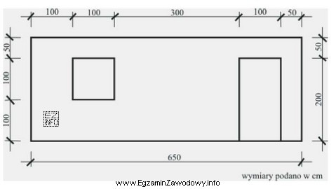 Korzystając z informacji zamieszczonych narysunku przedstawiającym ścianę obliczpowierzchnię 