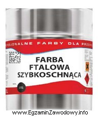 Na rysunku pokazano opakowanie farby należącej do grupy malarskich 