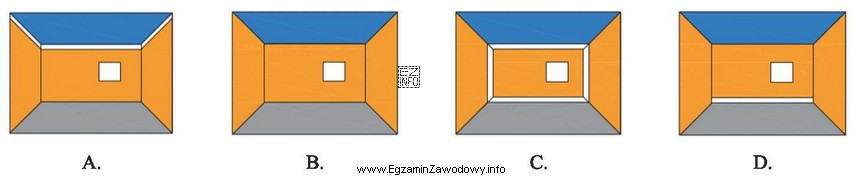 Na którym rysunku przedstawiono ściany wykończone fasetą?