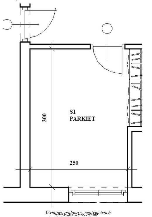 Ile wynosi powierzchnia parkietu w pomieszczeniu S1?