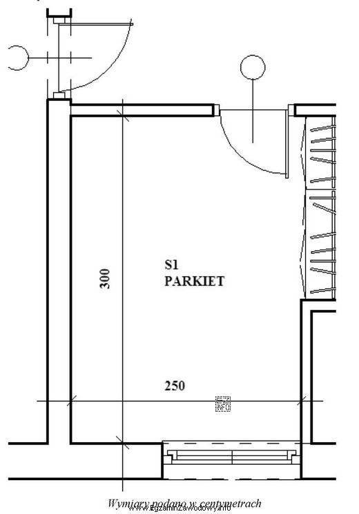 Ile wynosi powierzchnia parkietu w pomieszczeniu S1?