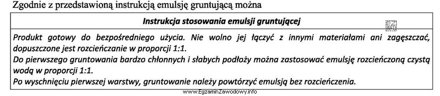 Zgodnie z przedstawioną instrukcją emulsję gruntującą można