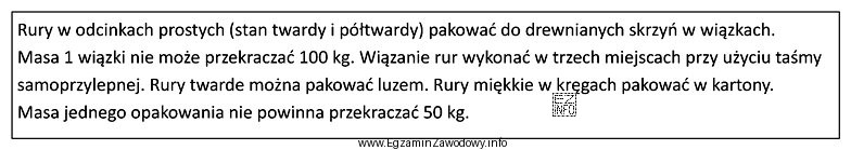 Zamieszczone w ramce wymagania dotyczące transportu i składowania 