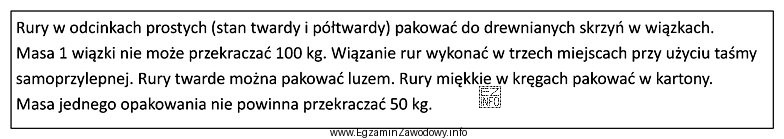 Zamieszczone w ramce wymagania dotyczące transportu i składowania 