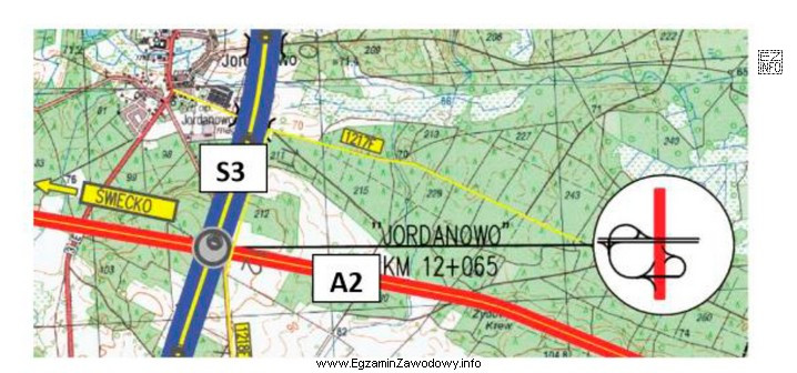 Na planie orientacyjnym przedstawiono połączenie dróg