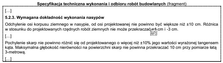 Która wartość pochylenia skarpy, wyrażona tangensem kąta, 