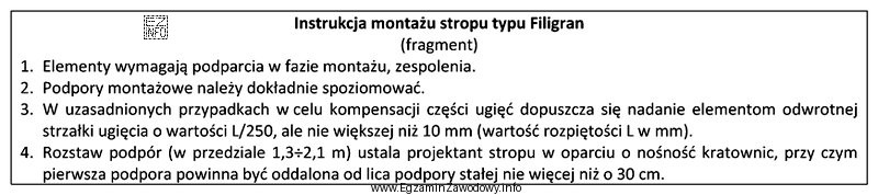 Na podstawie zamieszczonej instrukcji montażu określ maksymalną wartość 