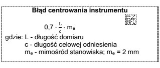 Na podstawie wzoru przedstawionego w ramce oblicz błąd centrowania 